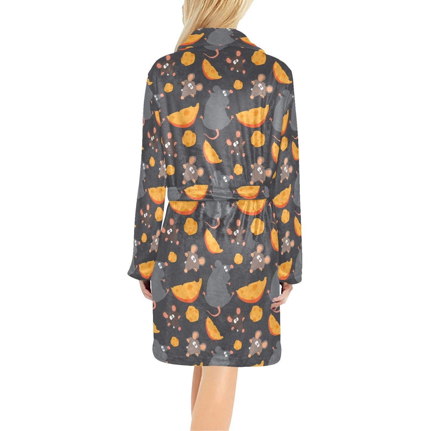 Rat Pattern Print Design 04 Women's Fleece Robe