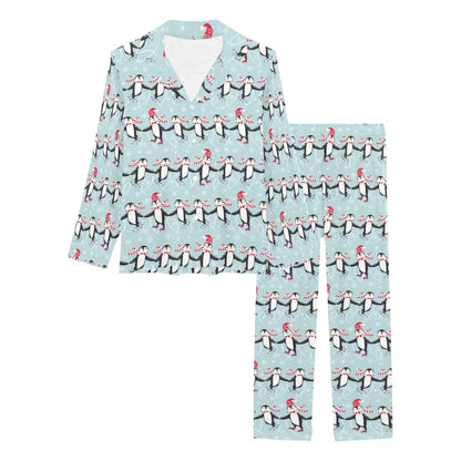Penguin Sking Design Women's Long Pajama Set