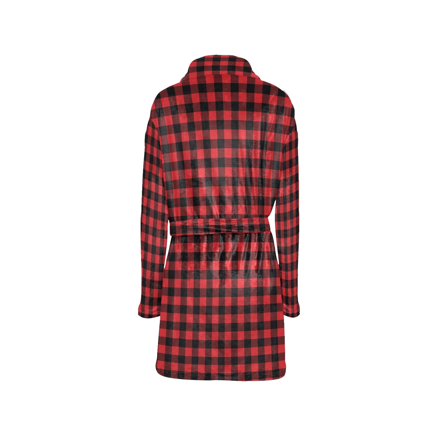 Red Black Buffalo Tartan Plaid Pattern Women's Fleece Robe