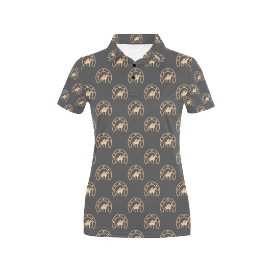 Horseshoe Print Design LKS306 Women's Polo Shirt