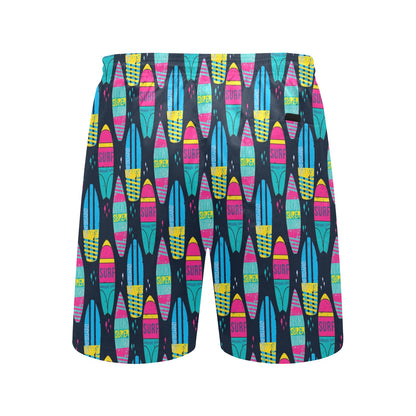 Surfboard Colorful Print Design LKS302 Men's Swim Trunks Beach Shorts