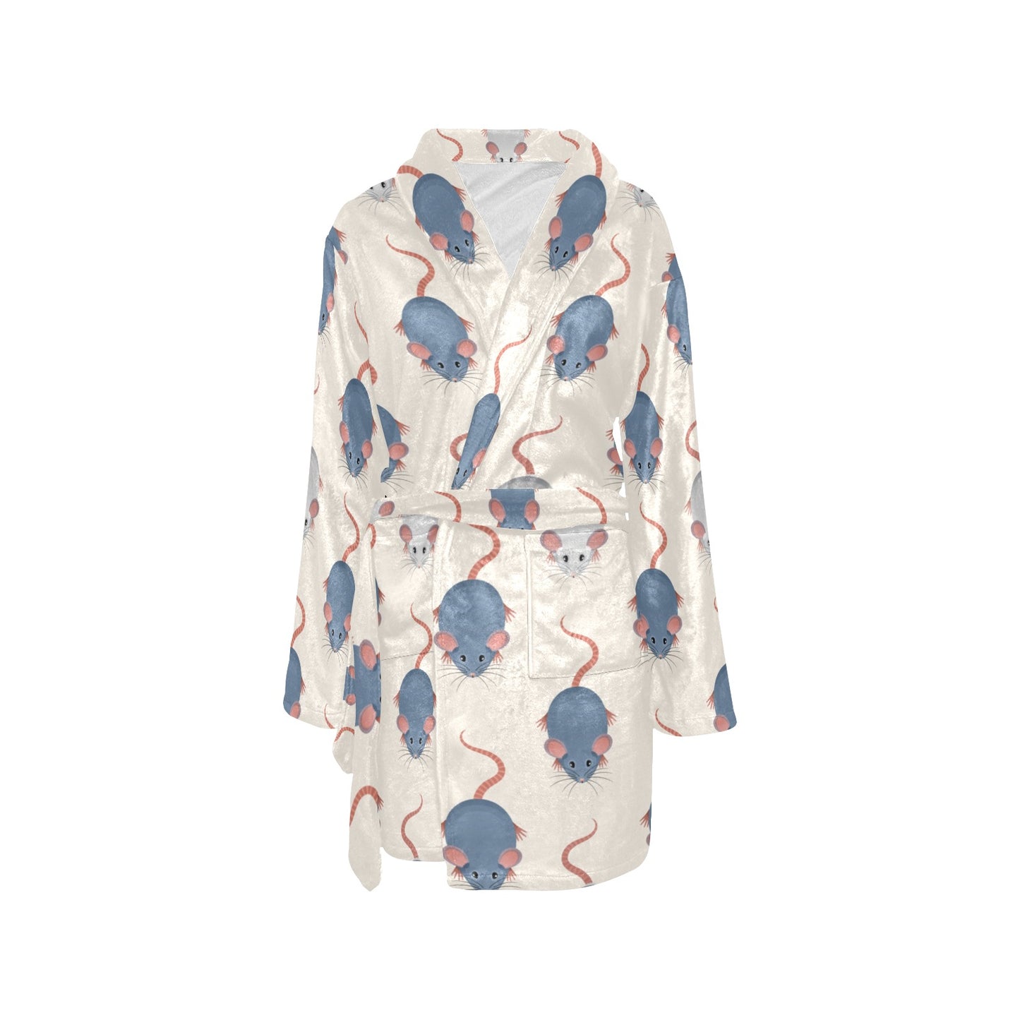 Rat Pattern Print Design 03 Women's Fleece Robe