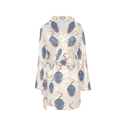 Rat Pattern Print Design 03 Women's Fleece Robe