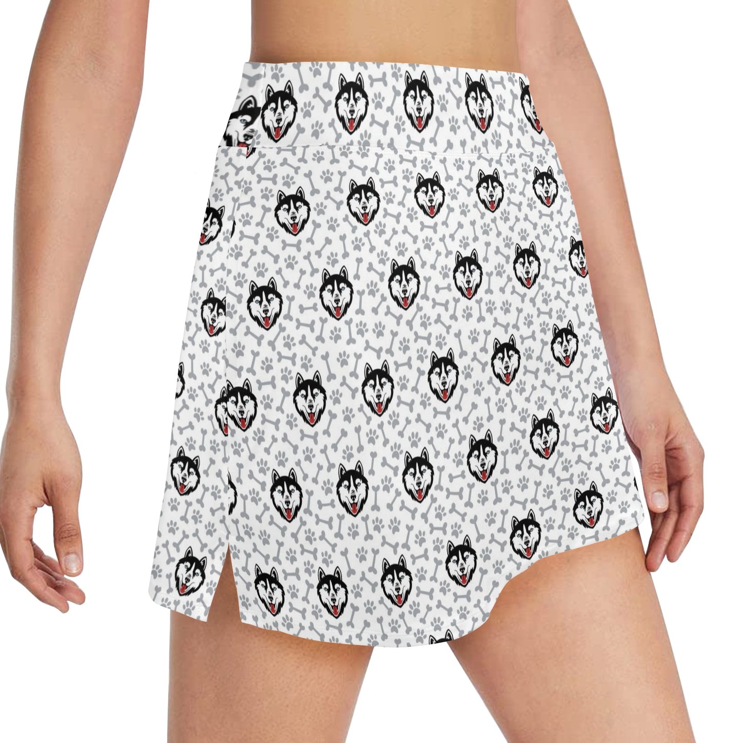 Siberian Huskies Print Design LKS305 17" Golf & Pickleball Skort with Pockets