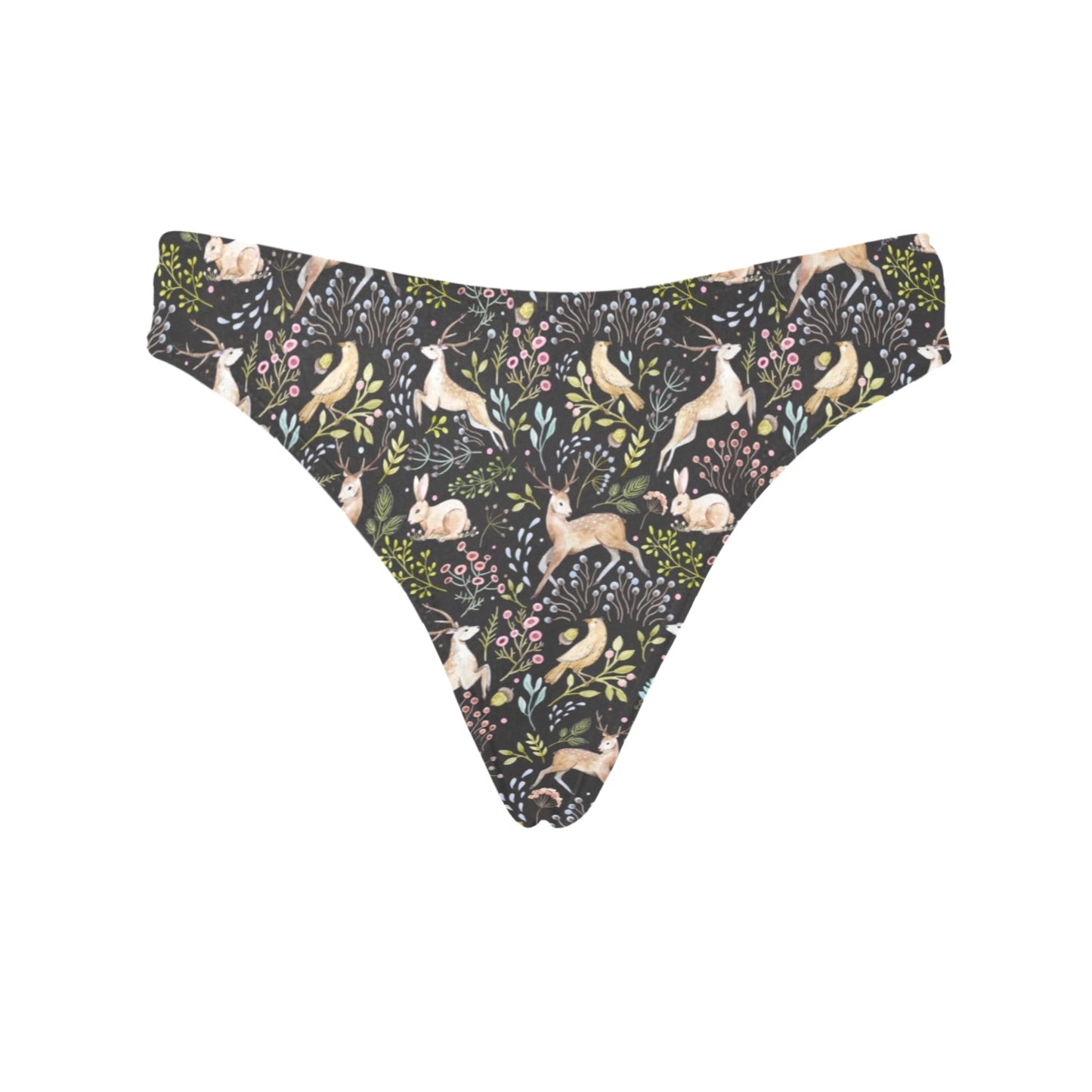 Deer Floral Jungle Women's Thongs