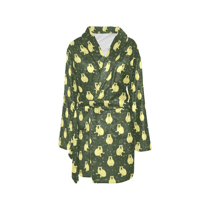 Capybara Pattern Print Design 03 Women's Fleece Robe
