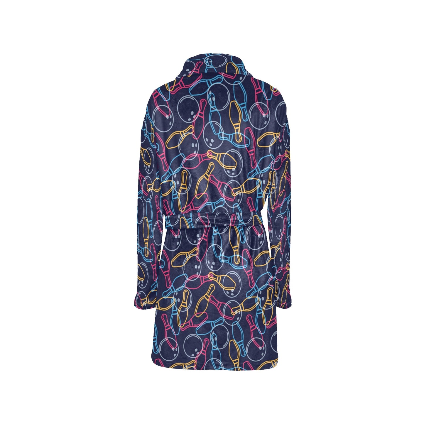 Bowling Pattern Print Design 07 Women's Fleece Robe