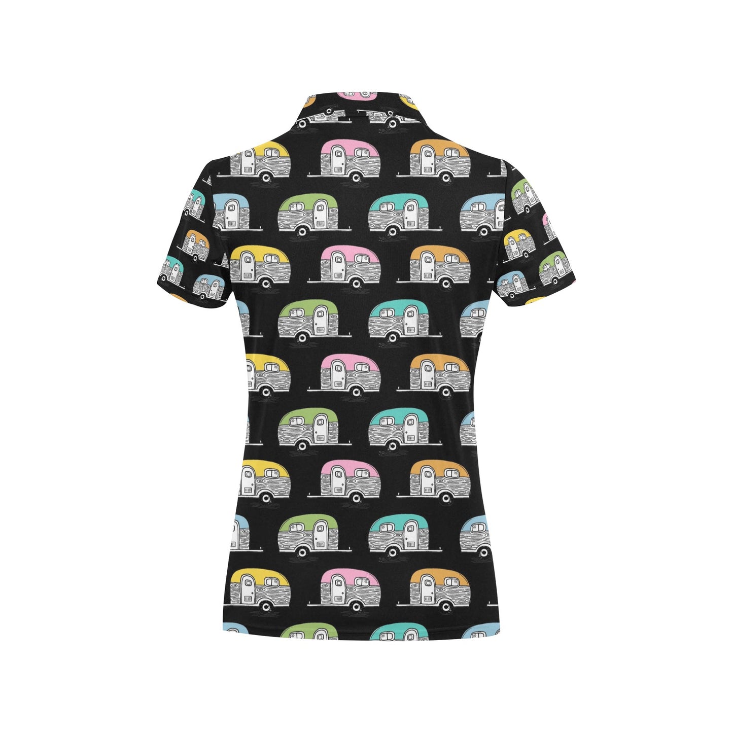 Camper Pattern Camping Themed No 2 Print Women's Polo Shirt