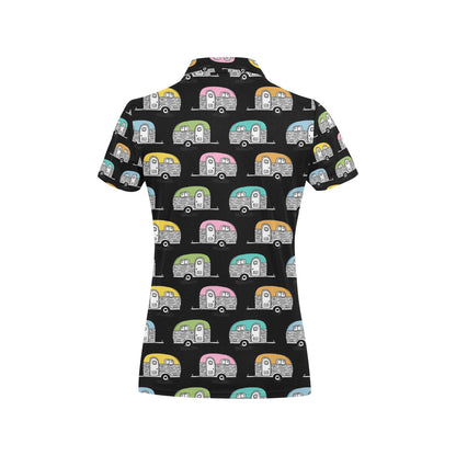 Camper Pattern Camping Themed No 2 Print Women's Polo Shirt