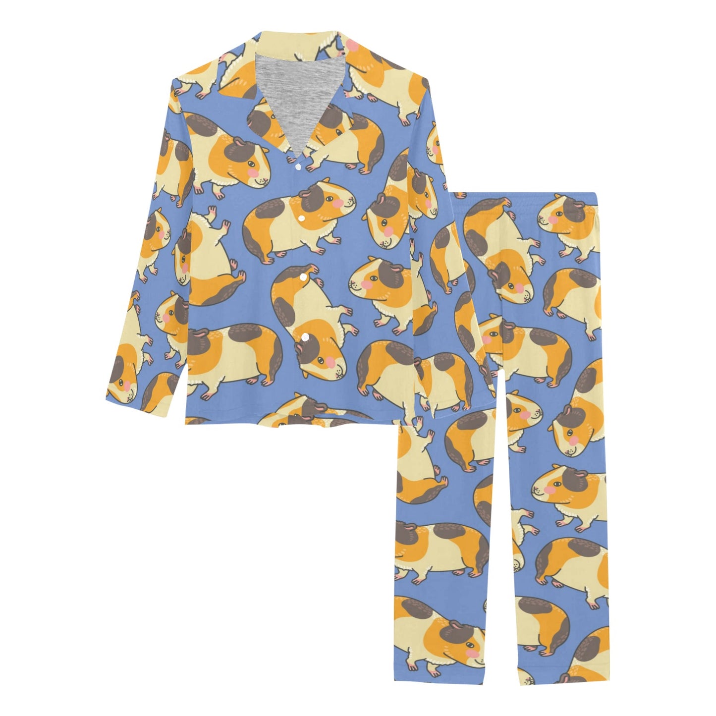 Guinea Pig Pattern Print Design 01 Women's Long Pajama Set