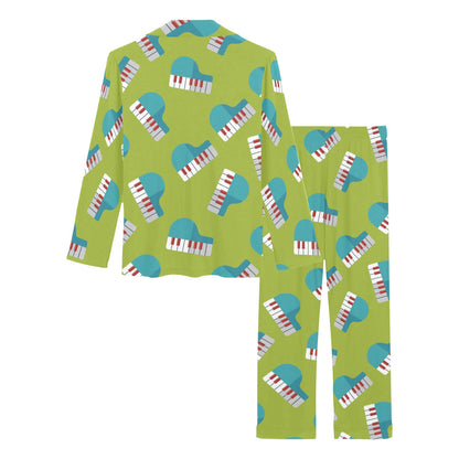 Piano Pattern Print Design 03 Women's Long Pajama Set