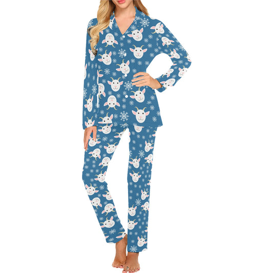 Goat Print Design LKS402 Women's Long Pajama Set