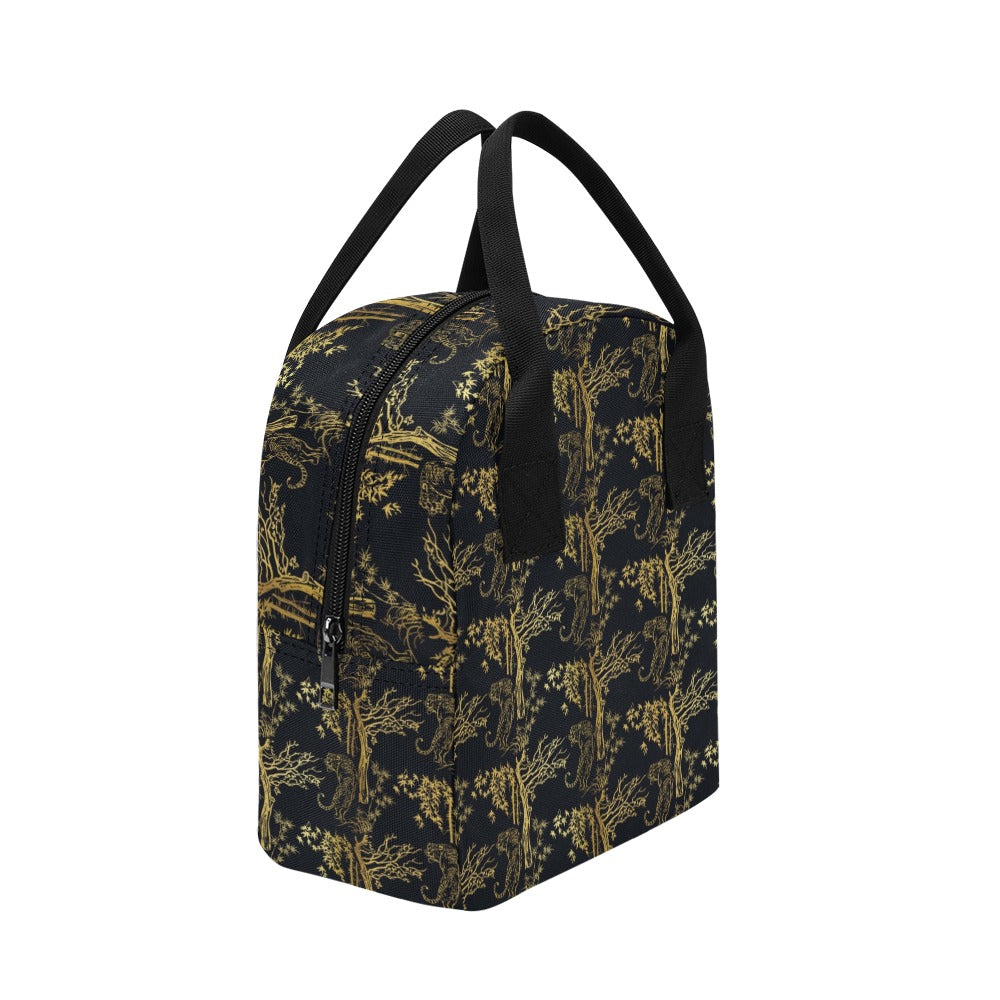 Tiger Gold Print Design LKS307 Insulated Lunch Bag