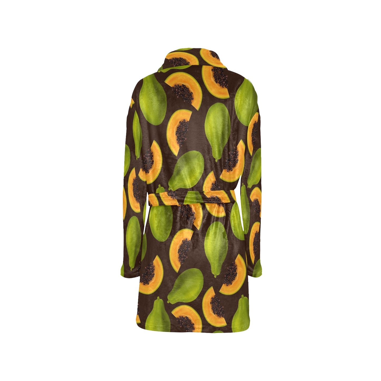 Papaya Pattern Print Design PP04 Women's Fleece Robe