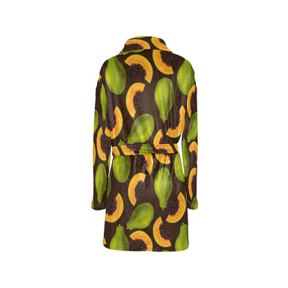 Papaya Pattern Print Design PP04 Women's Fleece Robe