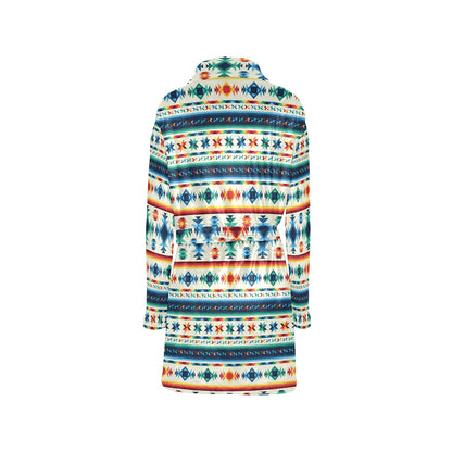 Aztec Pattern Print Design 02 Women's Fleece Robe