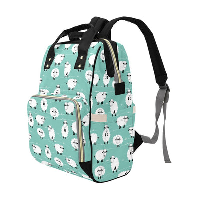 Sheep Print Design LKS404 Diaper Bag Backpack