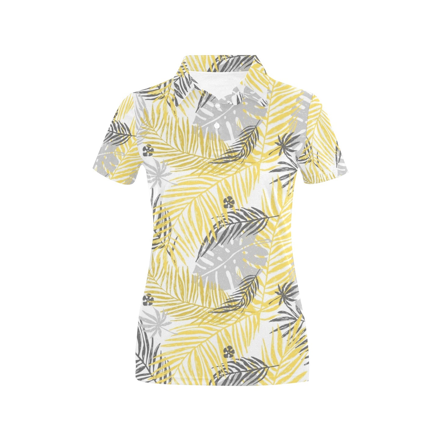 Palm Leaves Pattern Print Design PL012 Women's Polo Shirt