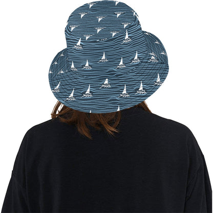 Sailboat Print Design LKS303 Unisex Bucket Hat