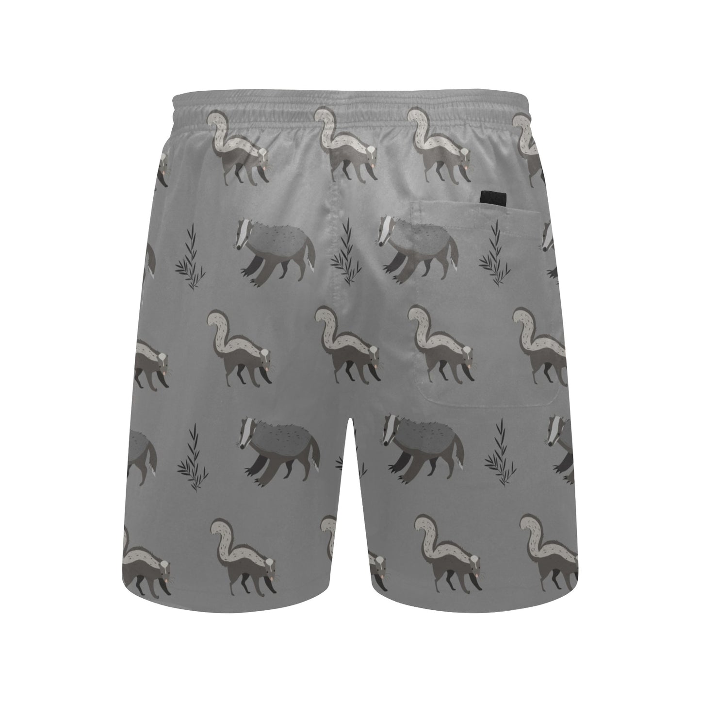 Skunk Print Design LKS301 Men's Swim Trunks Beach Shorts