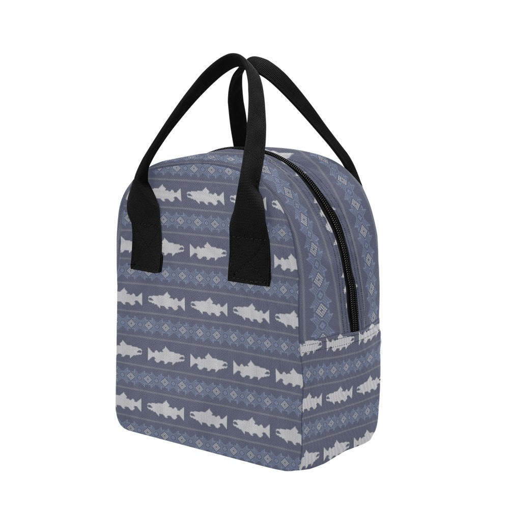Salmon Fish Knit Style Print Design LKS304 Insulated Lunch Bag