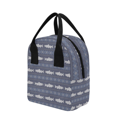 Salmon Fish Knit Style Print Design LKS304 Insulated Lunch Bag