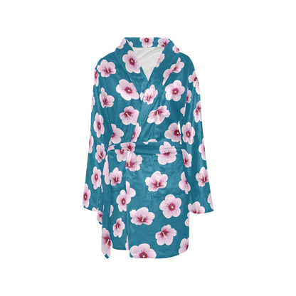Cherry Blossom Pattern Print Design CB08 Women's Fleece Robe