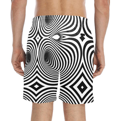 Vortex Print Design LKS303 Men's Swim Trunks Beach Shorts