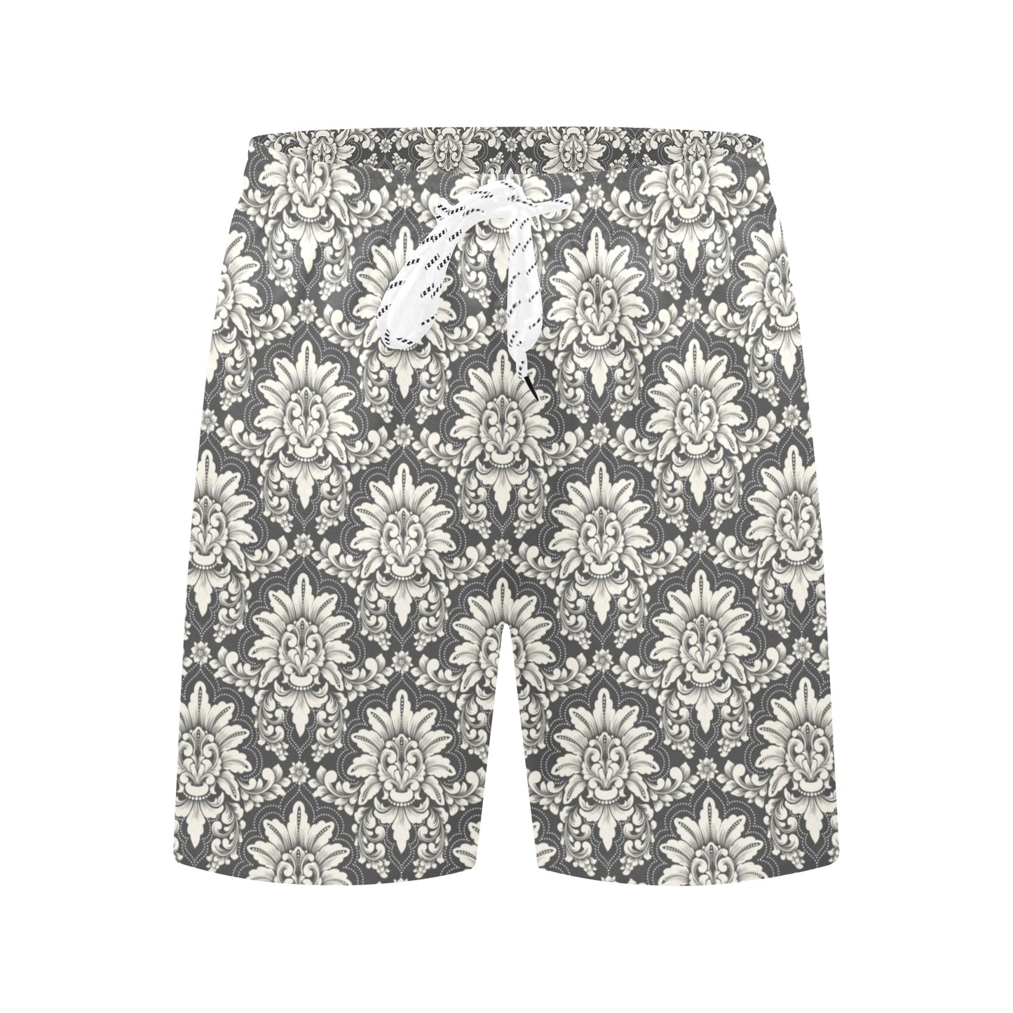 Damask Elegant Print Pattern Men's Swim Trunks Beach Shorts