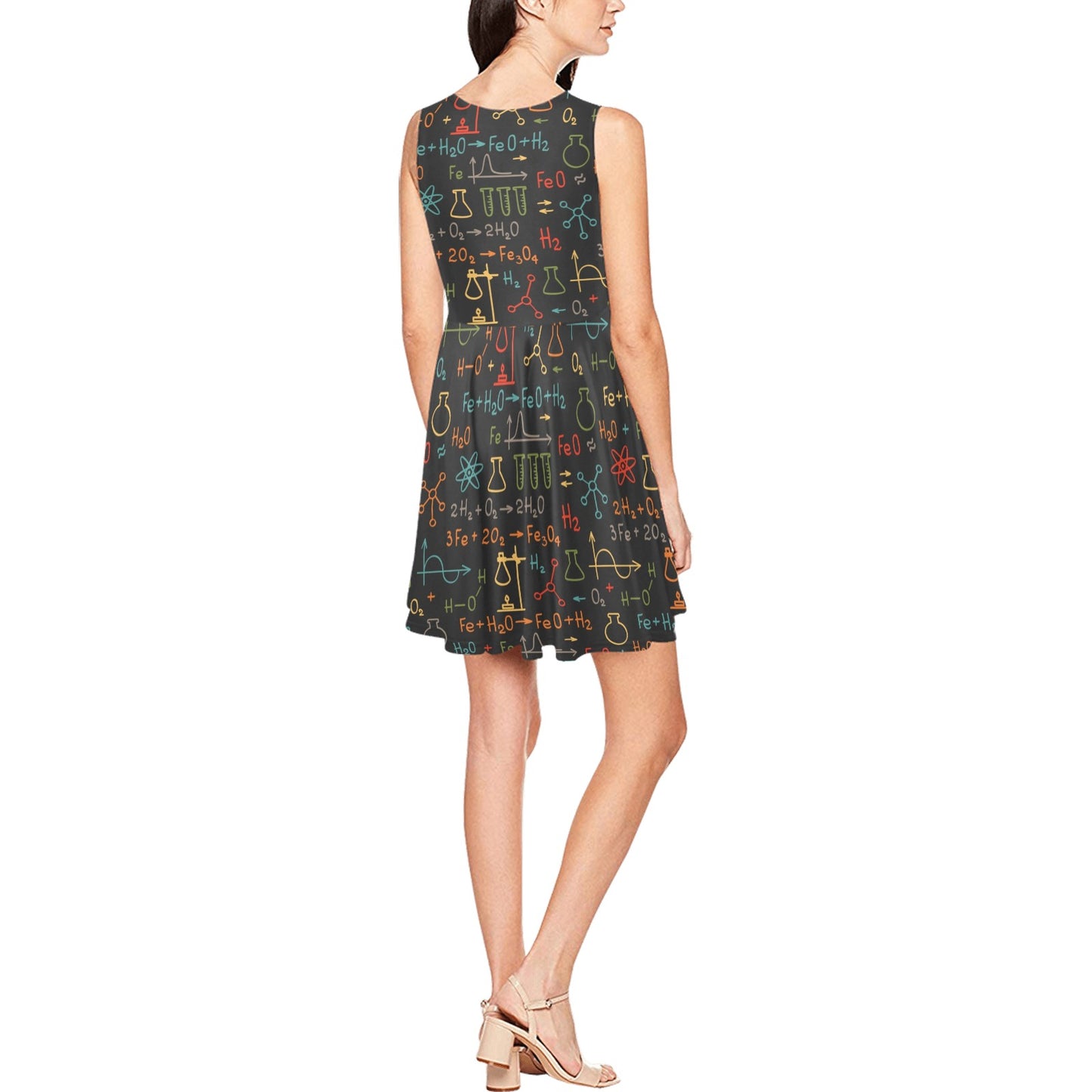 Chemical Pattern Print Design 03 Sleeveless Dress
