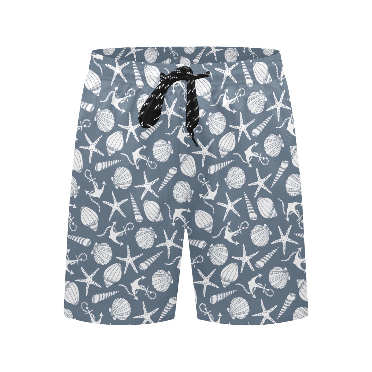 Seashell Print Design LKS306 Men's Swim Trunks Beach Shorts