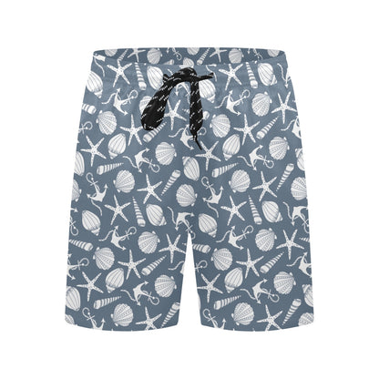 Seashell Print Design LKS306 Men's Swim Trunks Beach Shorts