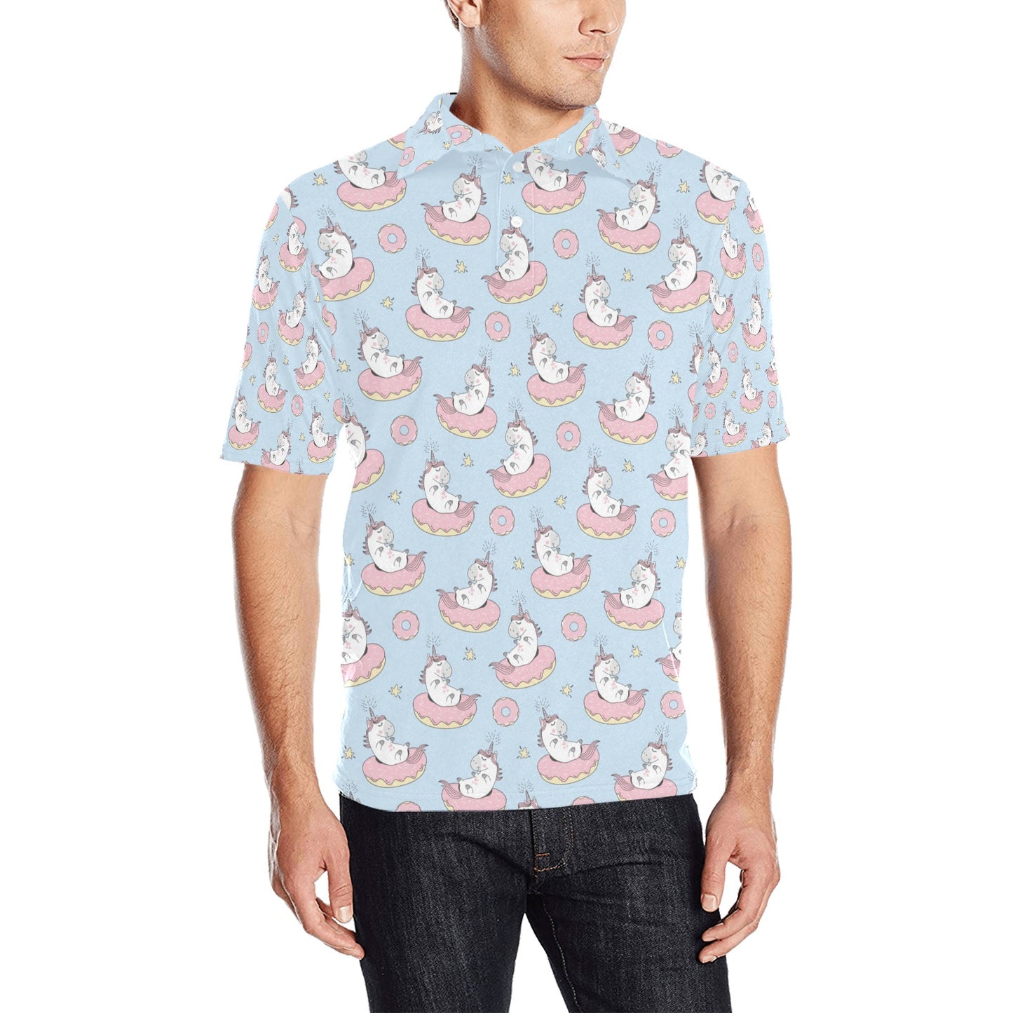 Unicorn Print Design LKS303 Men Polo Shirt