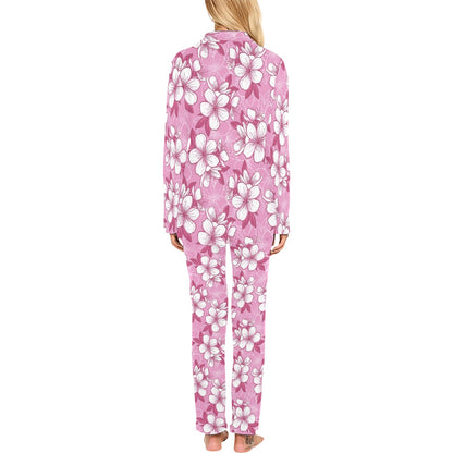 Cherry Blossom Pattern Print Design CB02 Women's Long Pajama Set