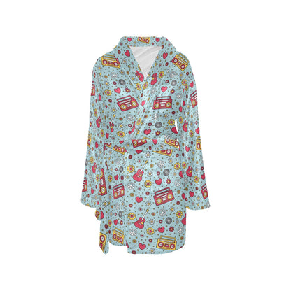 Hippie Print Design LKS307 Women's Fleece Robe