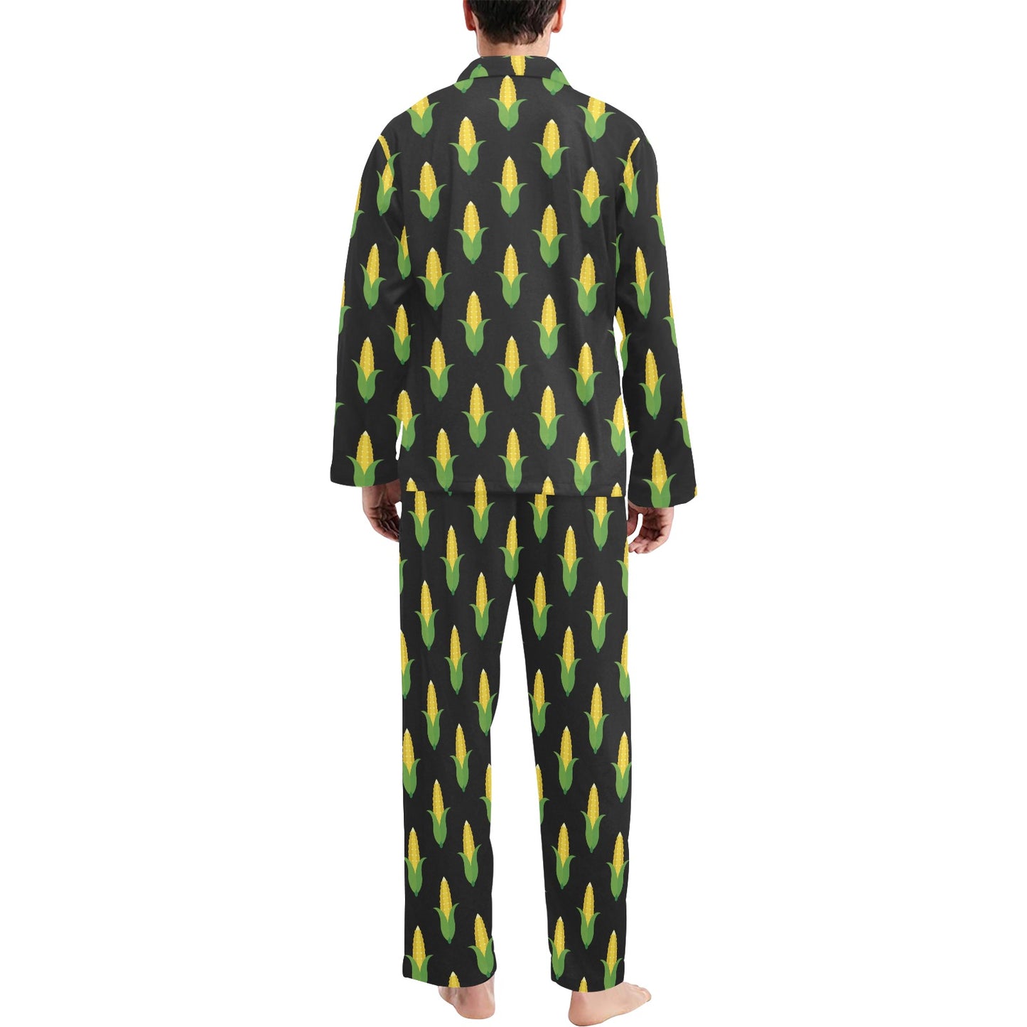 Corn Pattern Print Design 05 Men's Long Pajama Set