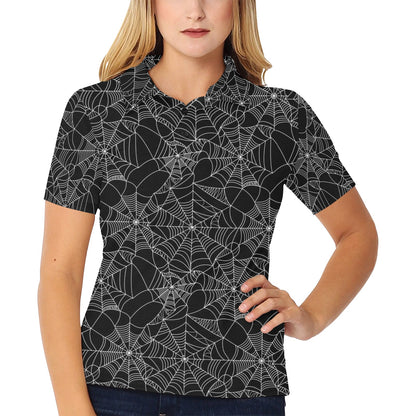Spider Web Print Design LKS301 Women's Polo Shirt