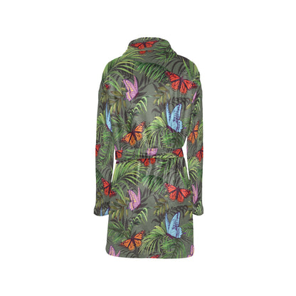 Monarch Butterfly Pattern Print Design 04 Women's Fleece Robe
