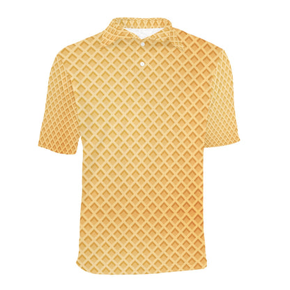 Waffle Texture Print Design LKS302 Men Polo Shirt
