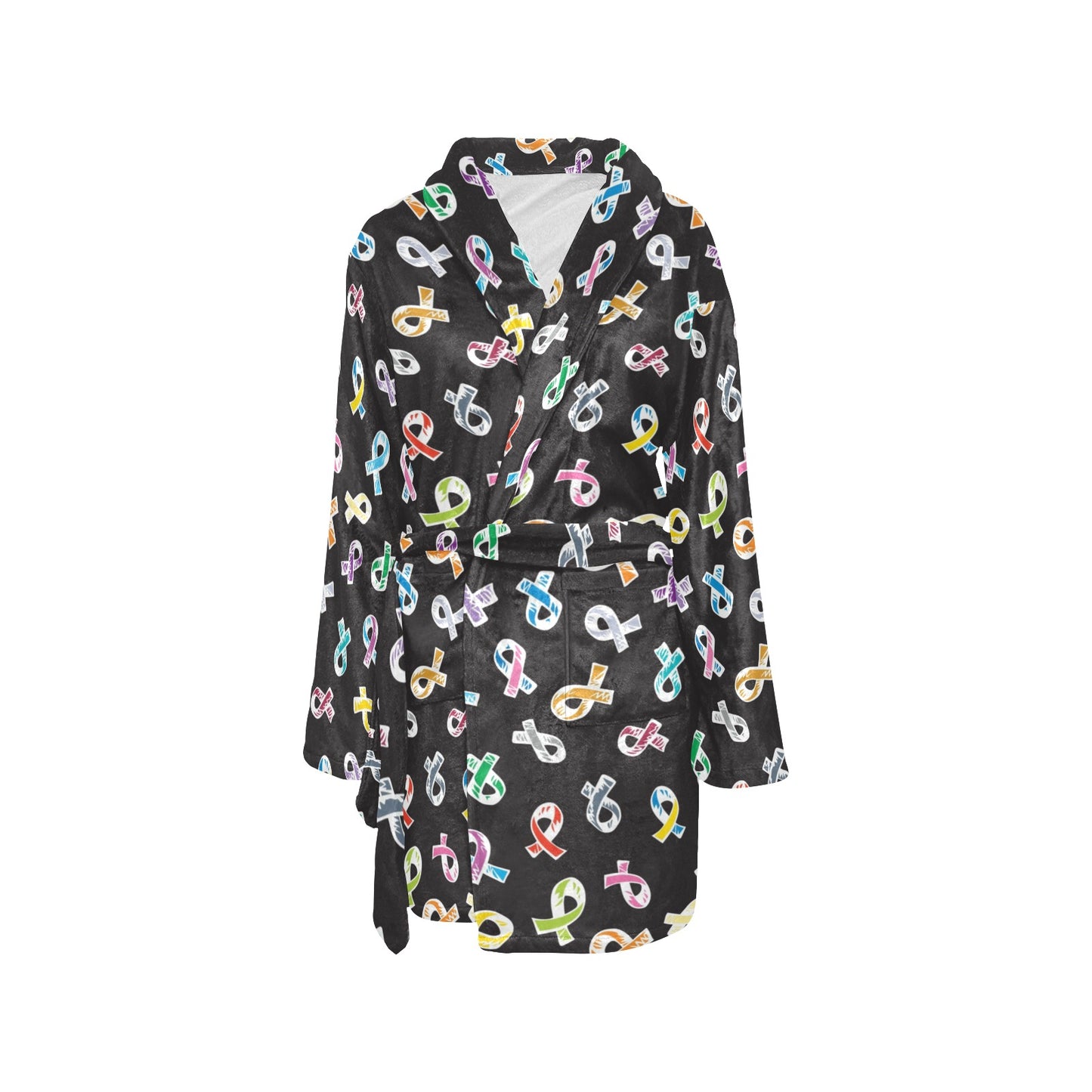 Cancer Awareness Pattern Print Design 02 Women's Fleece Robe