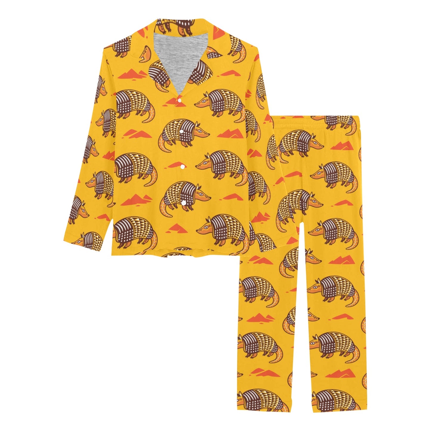 Armadillo Pattern Print Design 03 Women's Long Pajama Set