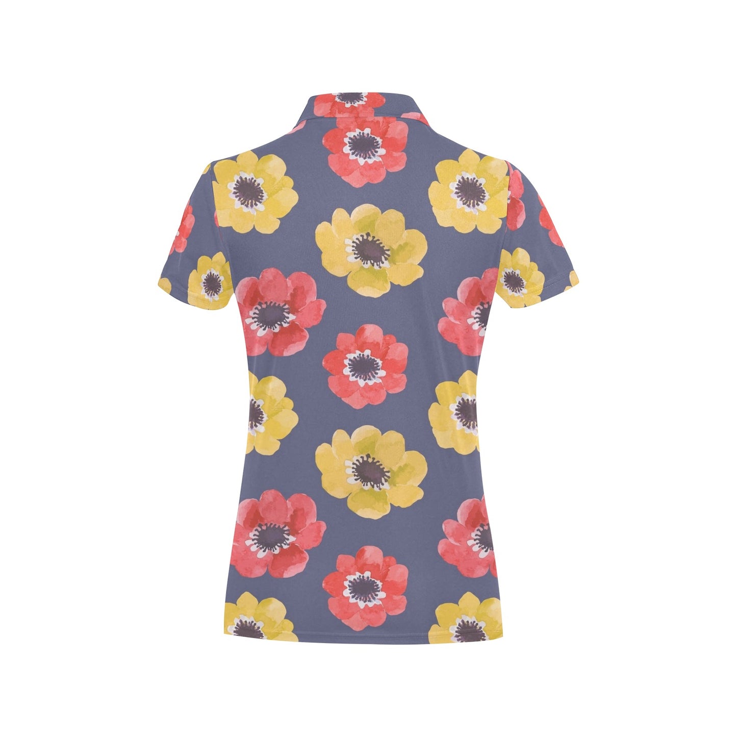 Anemone Pattern Print Design AM010 Women's Polo Shirt