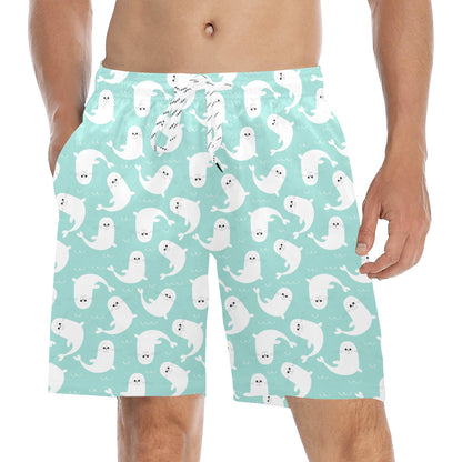Sea Lion Print Design LKS401 Men's Swim Trunks Beach Shorts