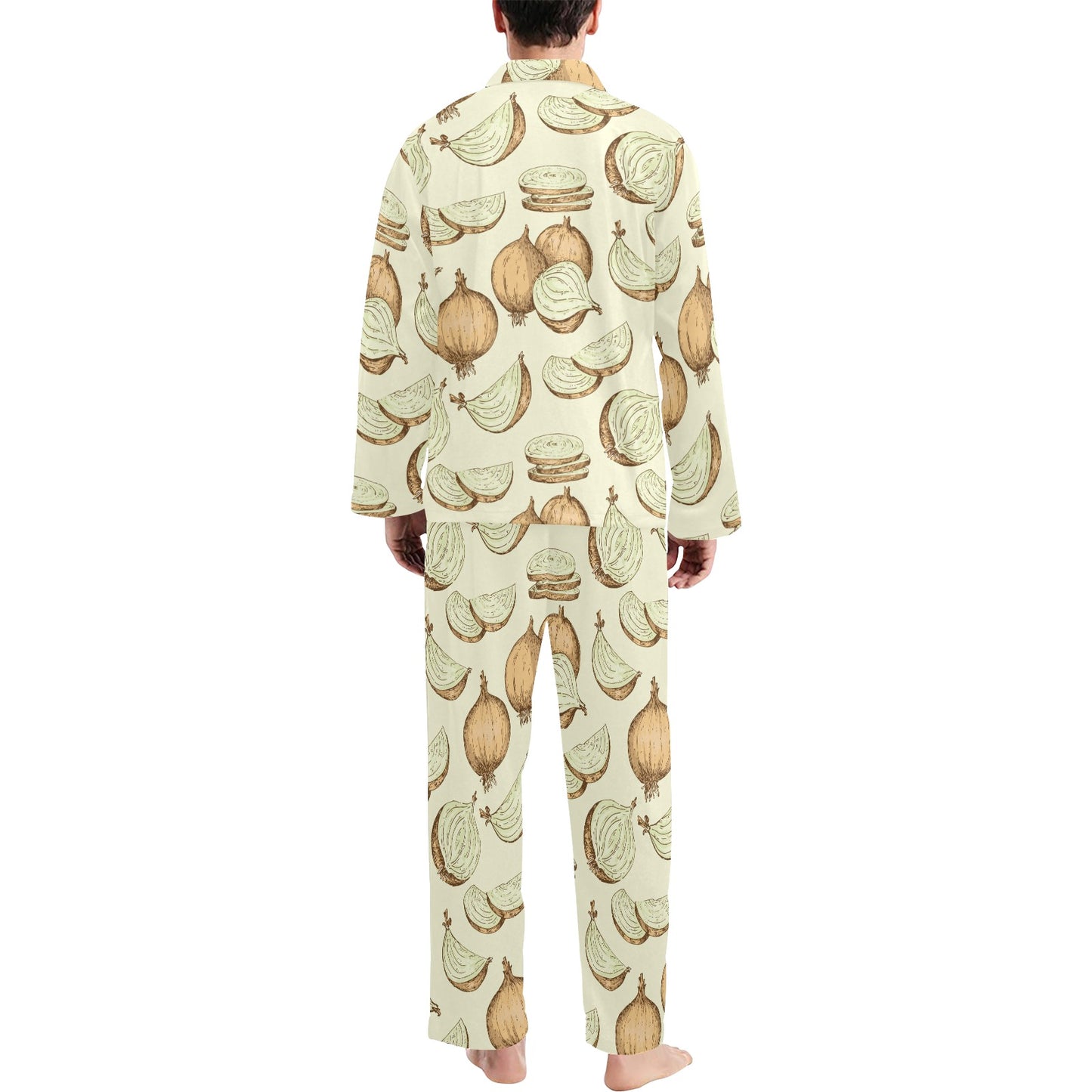 Onion Pattern Print Design A02 Men's Long Pajama Set
