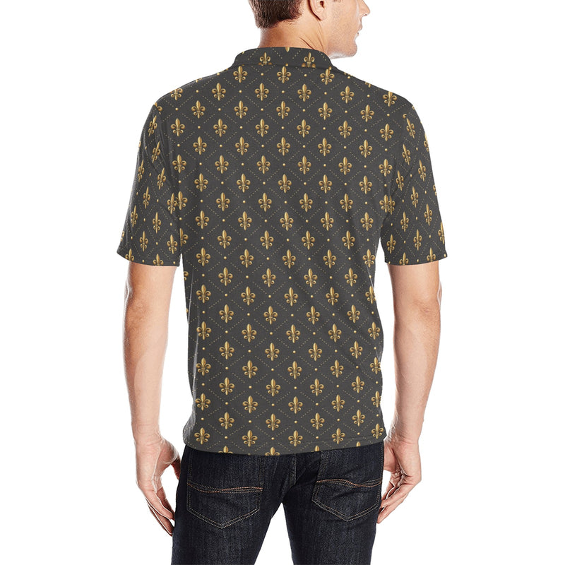 Fleur De Lis Print Design LKS402 Men Polo Shirt