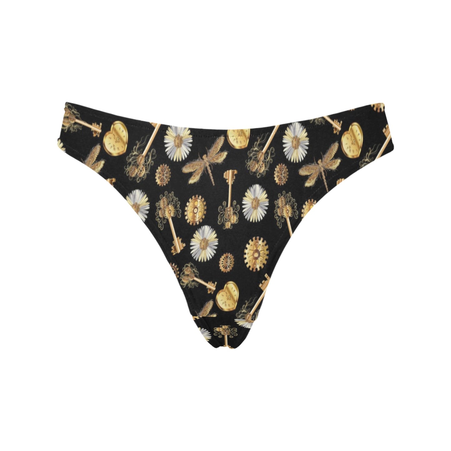 Steampunk Dragonfly Design Themed Print Women's Thongs