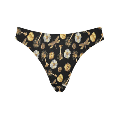 Steampunk Dragonfly Design Themed Print Women's Thongs