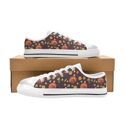 Thanksgiving Print Design LKS305 Women's White Low Top Shoes