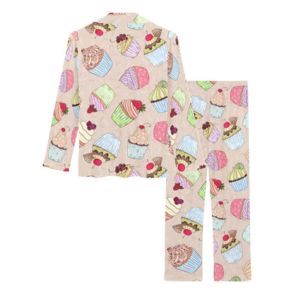 Cupcake Pattern Print Design CP06 Women's Long Pajama Set