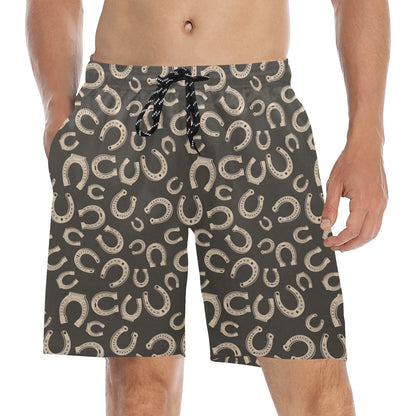 Horseshoe Print Design LKS303 Men's Swim Trunks Beach Shorts